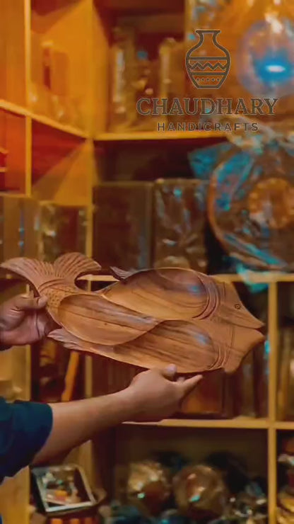 Handmade Wooden Fish Shape Dry Fruit Tray