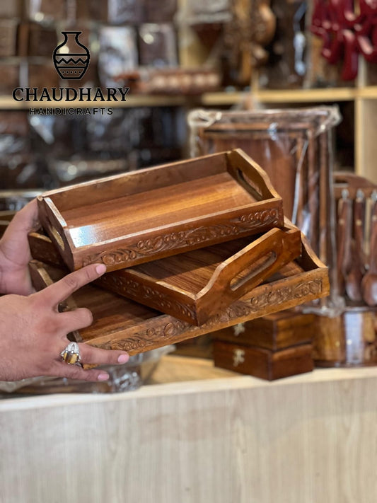Elegant Wooden Serving Tray